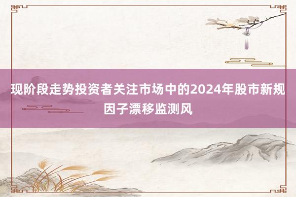 现阶段走势投资者关注市场中的2024年股市新规因子漂移监测风