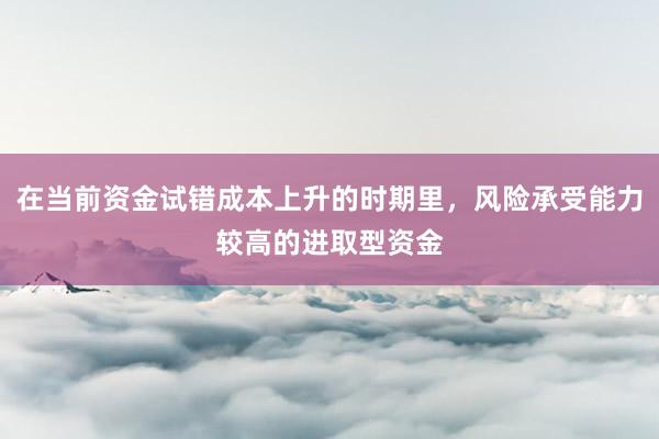 在当前资金试错成本上升的时期里，风险承受能力较高的进取型资金