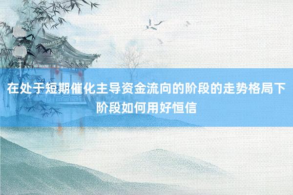 在处于短期催化主导资金流向的阶段的走势格局下阶段如何用好恒信