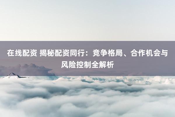 在线配资 揭秘配资同行：竞争格局、合作机会与风险控制全解析