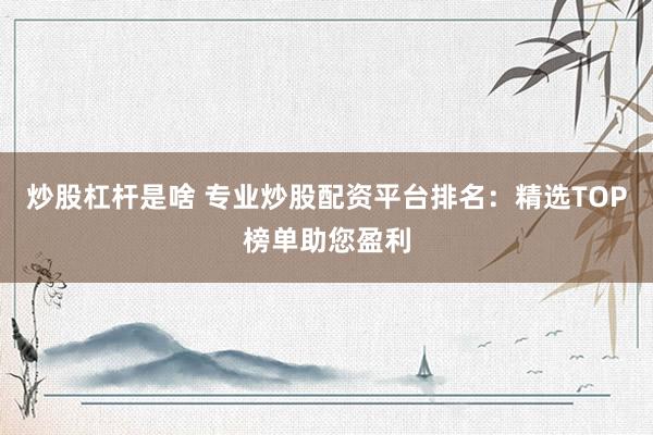 炒股杠杆是啥 专业炒股配资平台排名：精选TOP榜单助您盈利